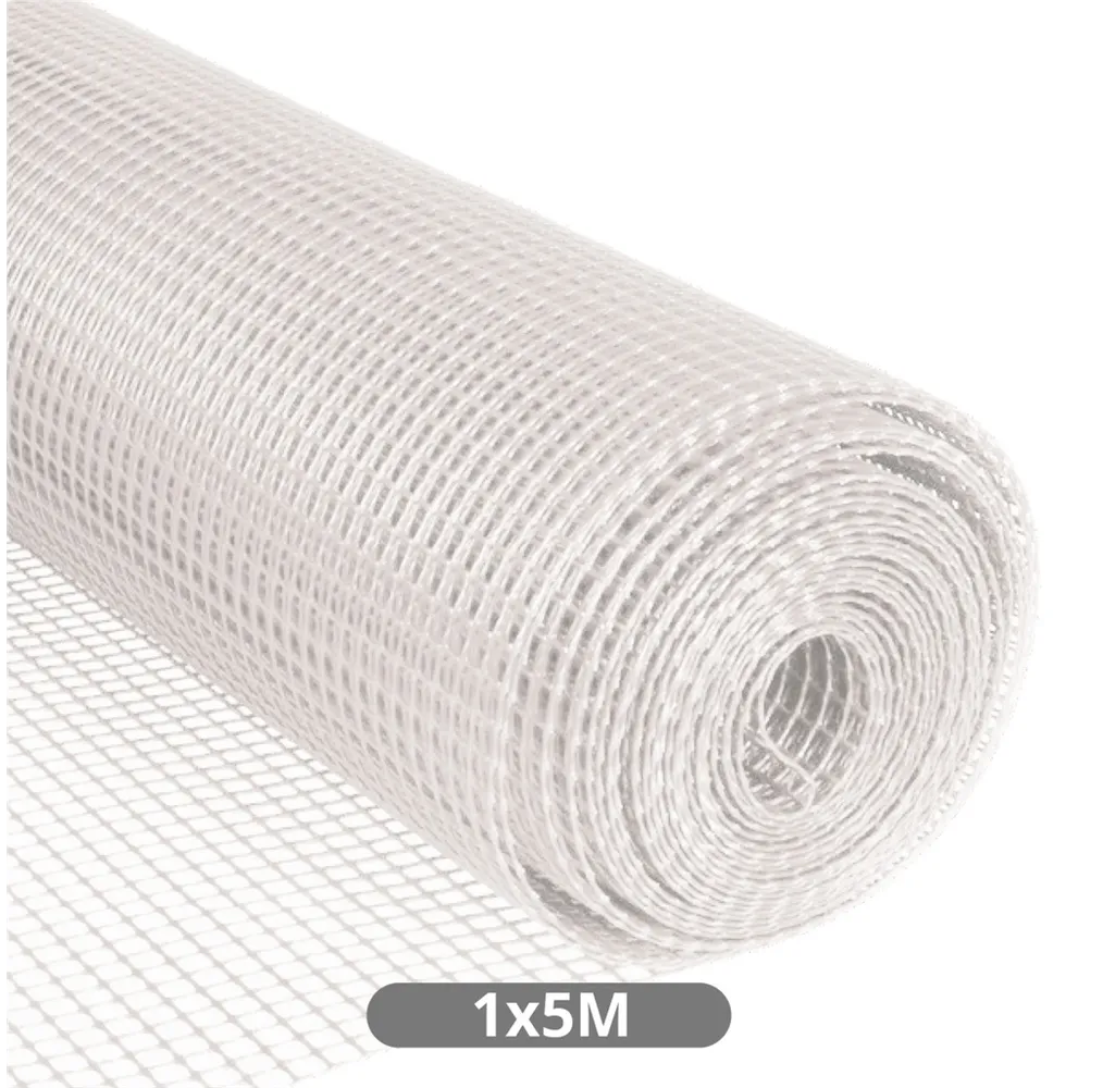Malla plástico 10x10mm 1x5M Blanco