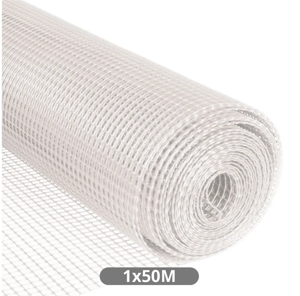 Malla plástico 5x5mm 1x50M Blanco