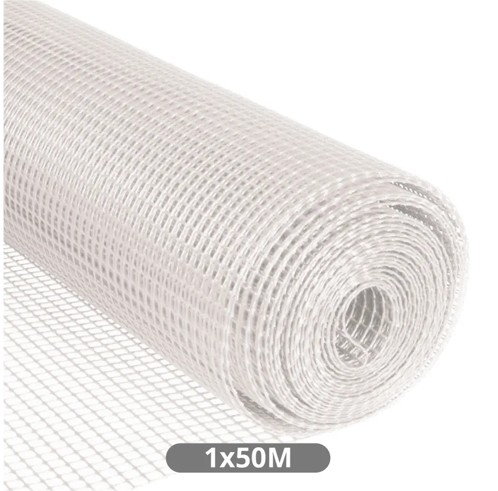 Malla plástico 20x20mm 1x50M Blanco