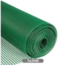 Malla plástico 10x10mm 1x25M Verde
