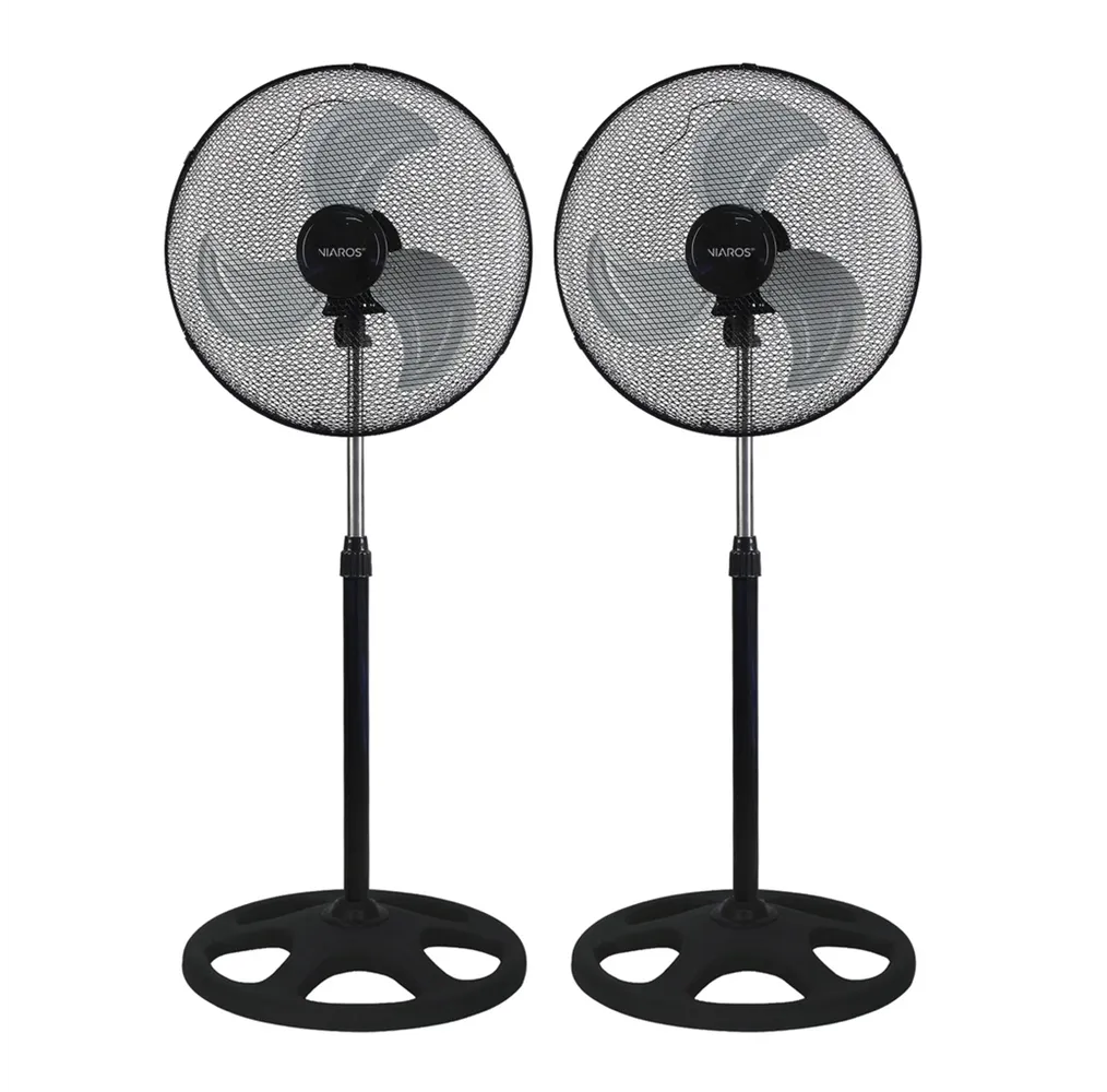 Pack 2 ventiladores metálicos de pie Favara Ø50cm 55W Negro