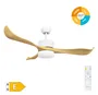 Ventilador techo Kota con luz CCT regulable y mando Ø132 3 aspas DC Blanco
