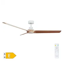 Ventilador techo Fratello con luz CCT regulable y mando Ø152 3 aspas DC Blanco