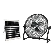 Kit ventilador metálico de suelo y panel solar Nuoro Ø36cm 15W motor DC Negro