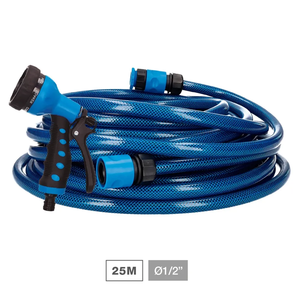 Kit manguera jardín Hisua Ø3/4" 19mm 25M