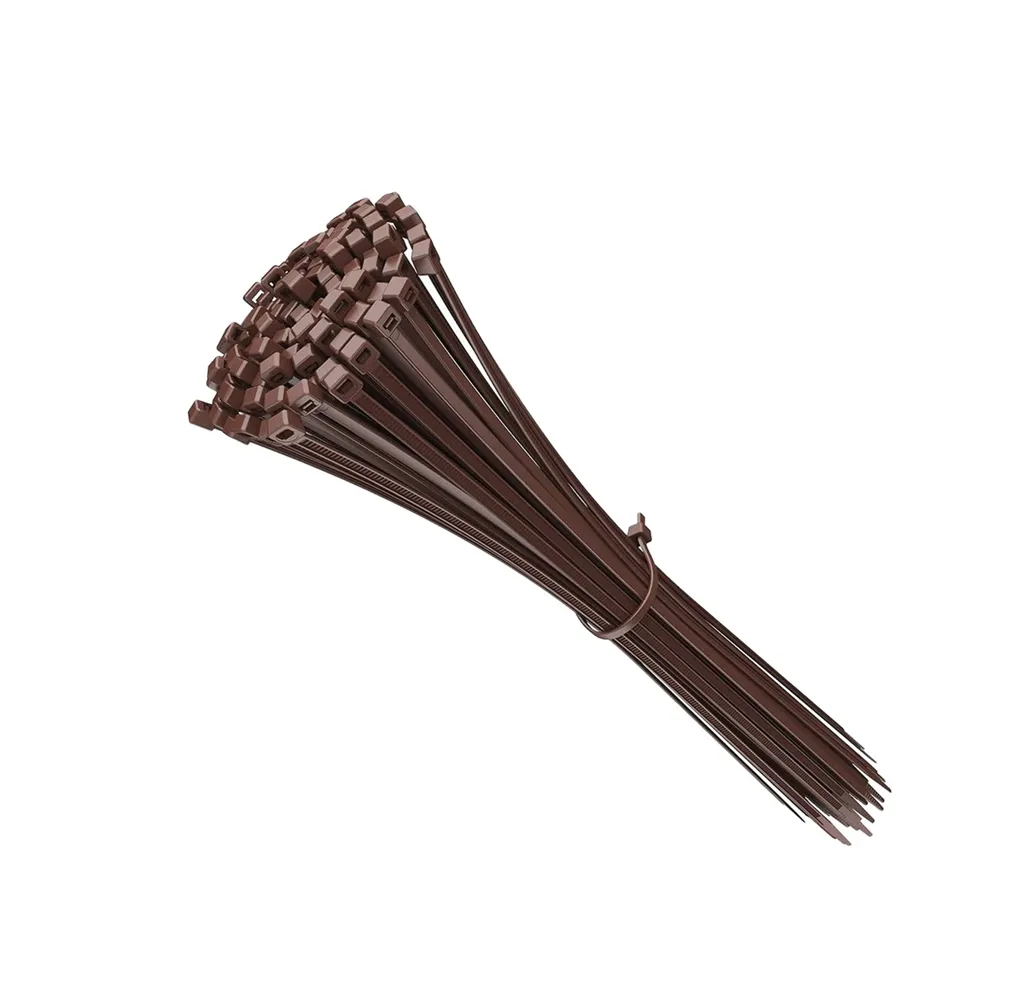 Pack of 100pcs cable tie 100% nylon 140x3.6mm Brown - Hantums