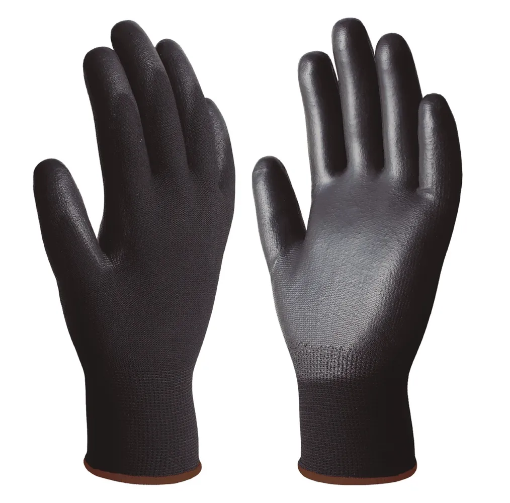Guante poliéster y poliuretano Negro - Talla 11