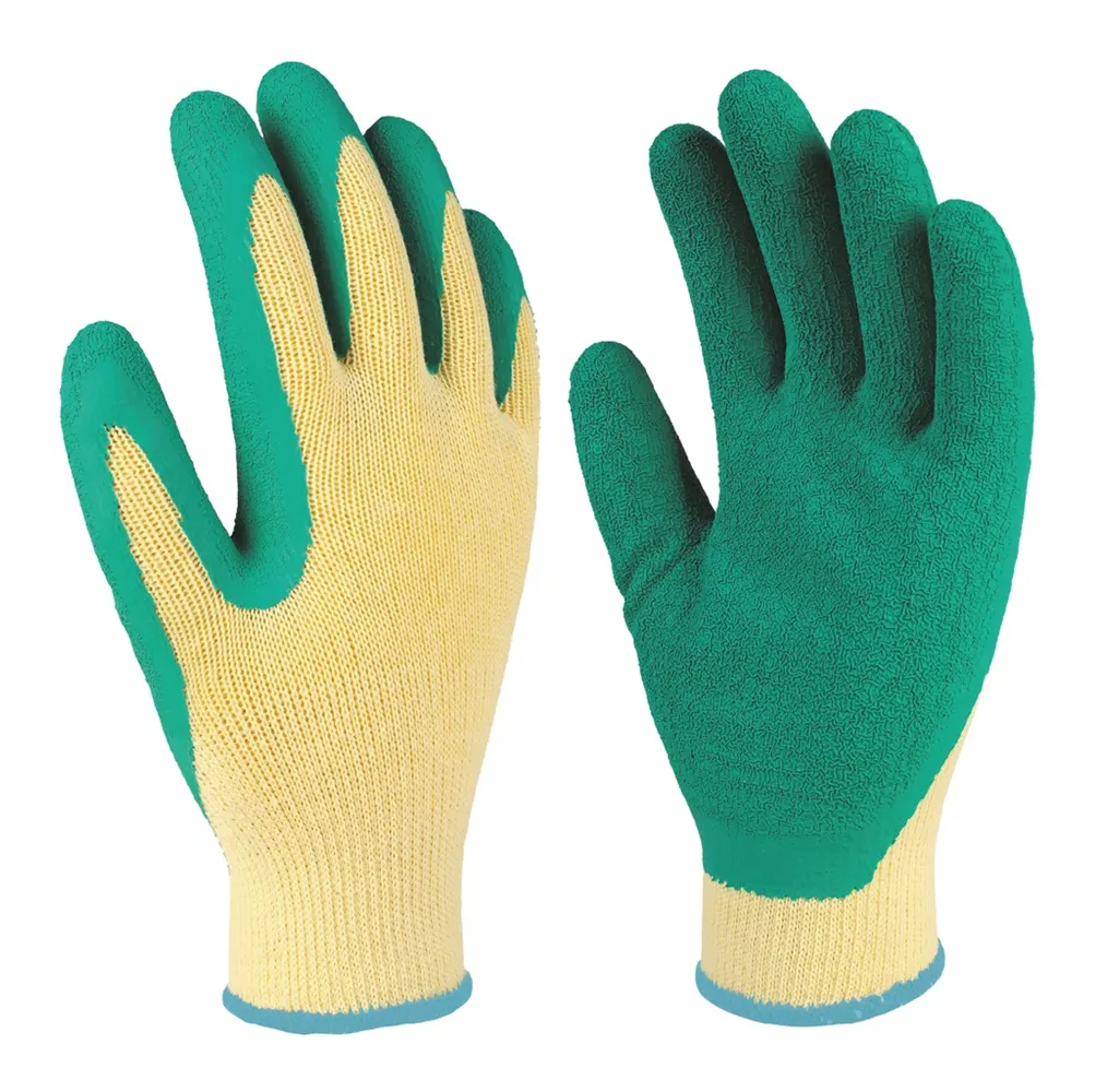 Guante poliéster y recubrimiento de latex Amarillo/Verde -Talla 8