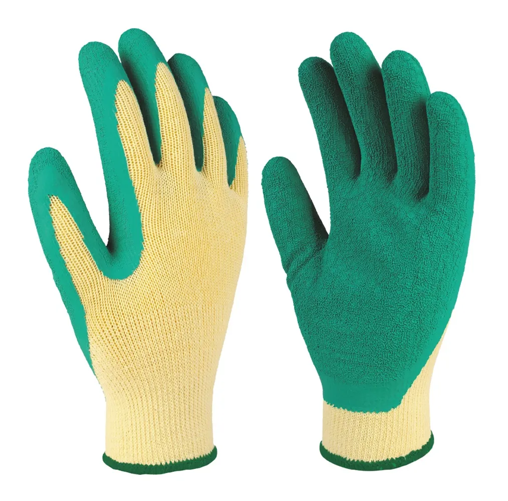 Guante poliéster y recubrimiento de latex Amarillo/Verde -Talla 9