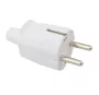 Clavija bipolar de goma blanca con TT lateral  y entrada de cable recta Ø 4.8 mm