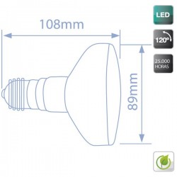 Caja 10 bombillas Reflectoras R50 LED 3,5W E14 cálida 3000K
