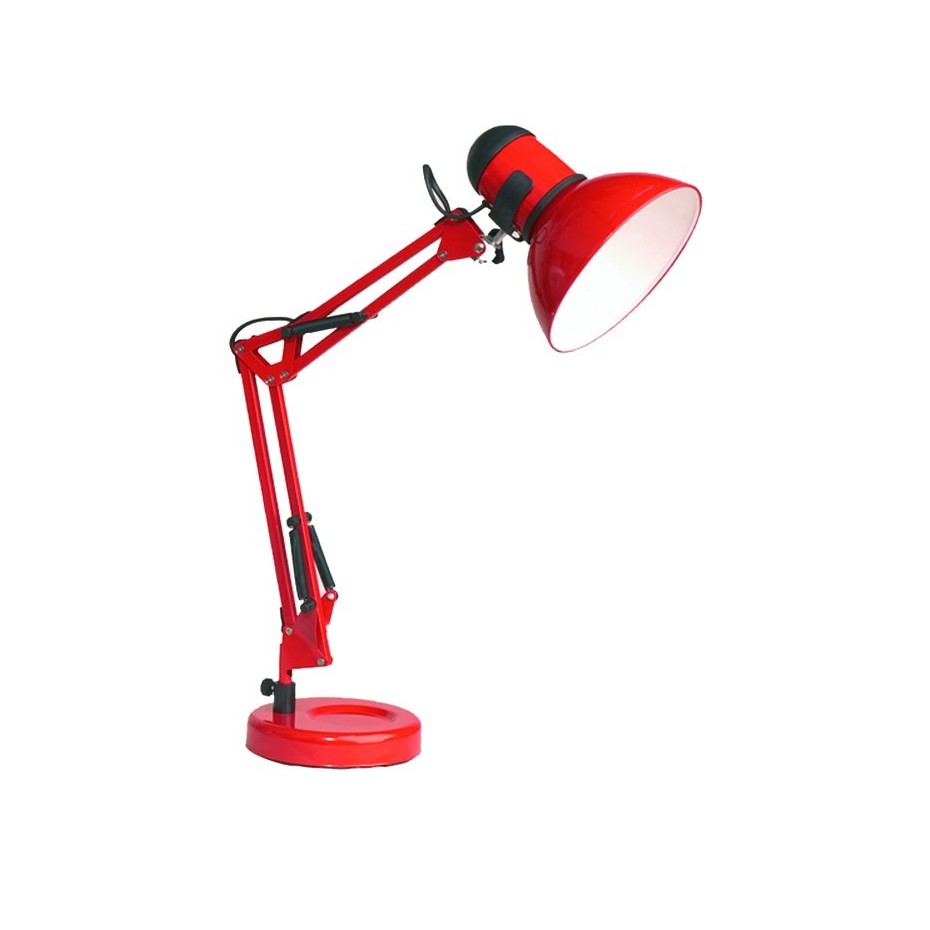 Lámpara Flexo de sobremesa roja con bombilla de incandescencia
