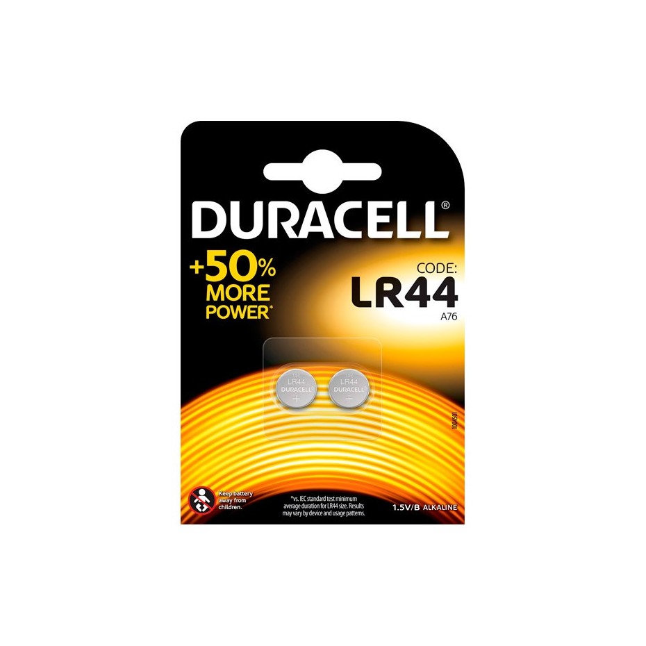 Caja 10 Pila alcalina Duracell LR44 / A76 1.5V Blister 2 unidades