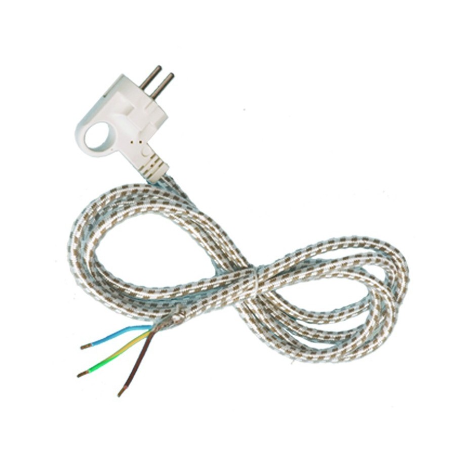 Conexión de cable textil para plancha 10/16A 250V