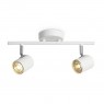 Foco de techo/pared doble lineal GU10 Blanco orientable