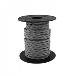 Cable textil trenzado de 10 metros (2x0.75mm) Gris oscuro