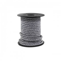 Rollo de cable textil de 10 metros (2x0.75mm) Negro/Gris