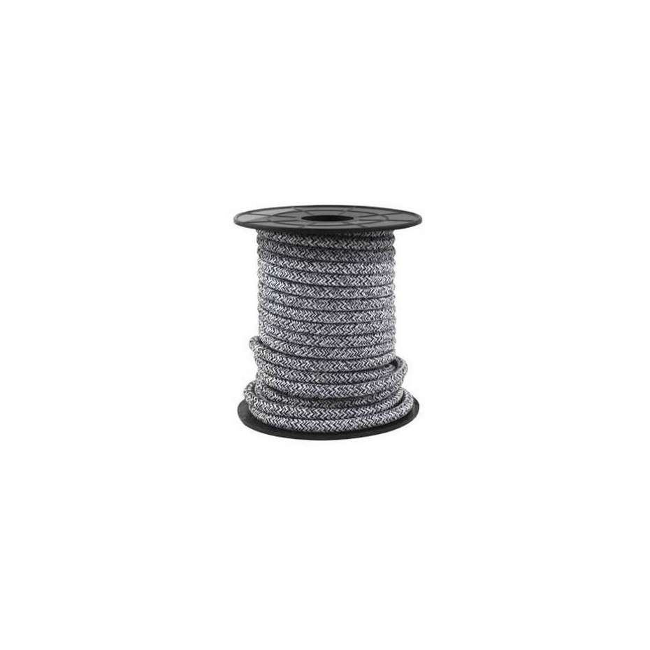 Rollo de cable textil de 10 metros (2x0.75mm) Negro/Gris