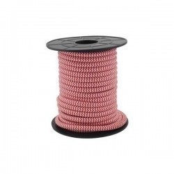 Rollo de cable textil de 10 metros (2x0.75mm) Blanco/Rojo