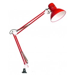 Lámpara Flexo de sobremesa roja con bombilla de incandescencia con sujeción para mesa