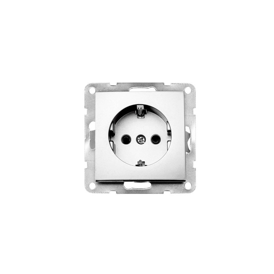 Base de enchufe sucko empotrable Iota Plata