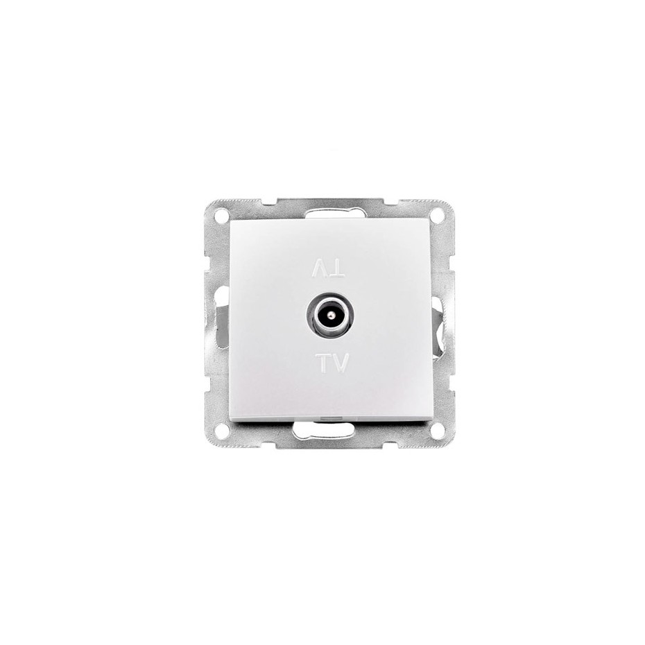 Base con toma de antena TV empotrable Iota Blanco