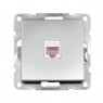 Base con conexión de datos 8p8c-Rj45 Cat. 6 empotrable Iota Plata