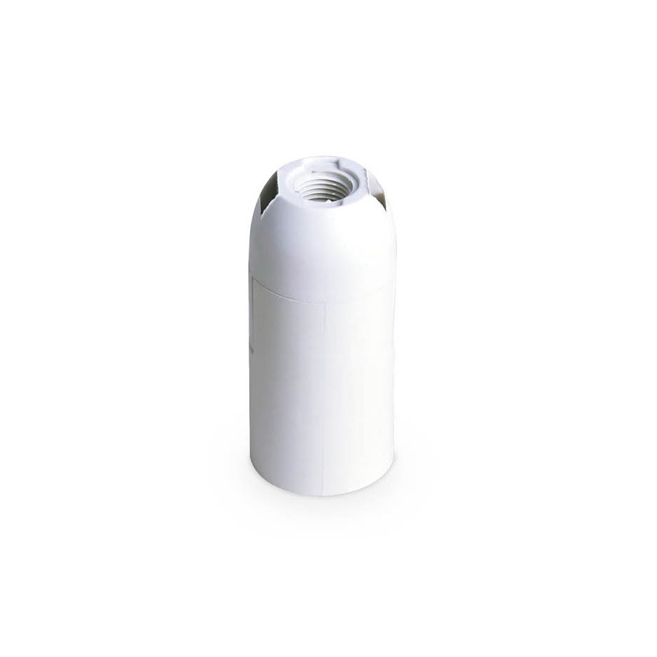 Portalámparas termoplástico liso E14 Blanco