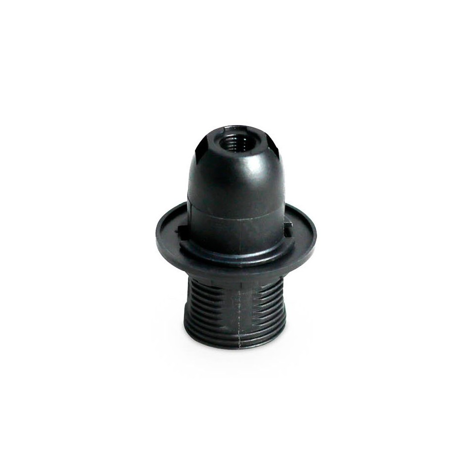 Portalámparas termoplástico semiroscado E14 Negro