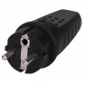 Clavija impermeable IP44 de goma 4.8mm Negro