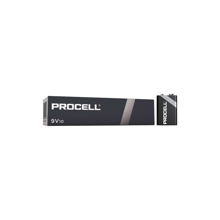 Pack de 10 pilas alkalinas Procell Industrial 9V