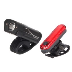 Set de luces delantera y trasera para bicicleta LED recargable USB impermeable