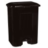 Cubo de basura con pedal de 80 litros Negro con asa y ruedas