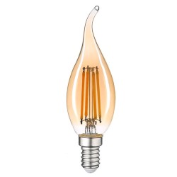 Lámpara LED vela soplo de viento Vintage 4W E14 2500K 400lm