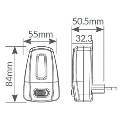 Luz de noche LED 1W con interruptor