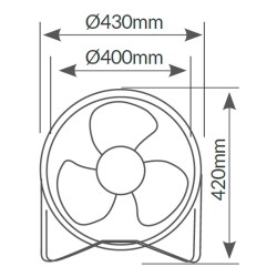 Ventilador metálico de suelo de 40cm 70W Negro