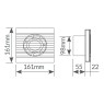 Extractor doméstico con sensor de movimiento 15W Ø100mm