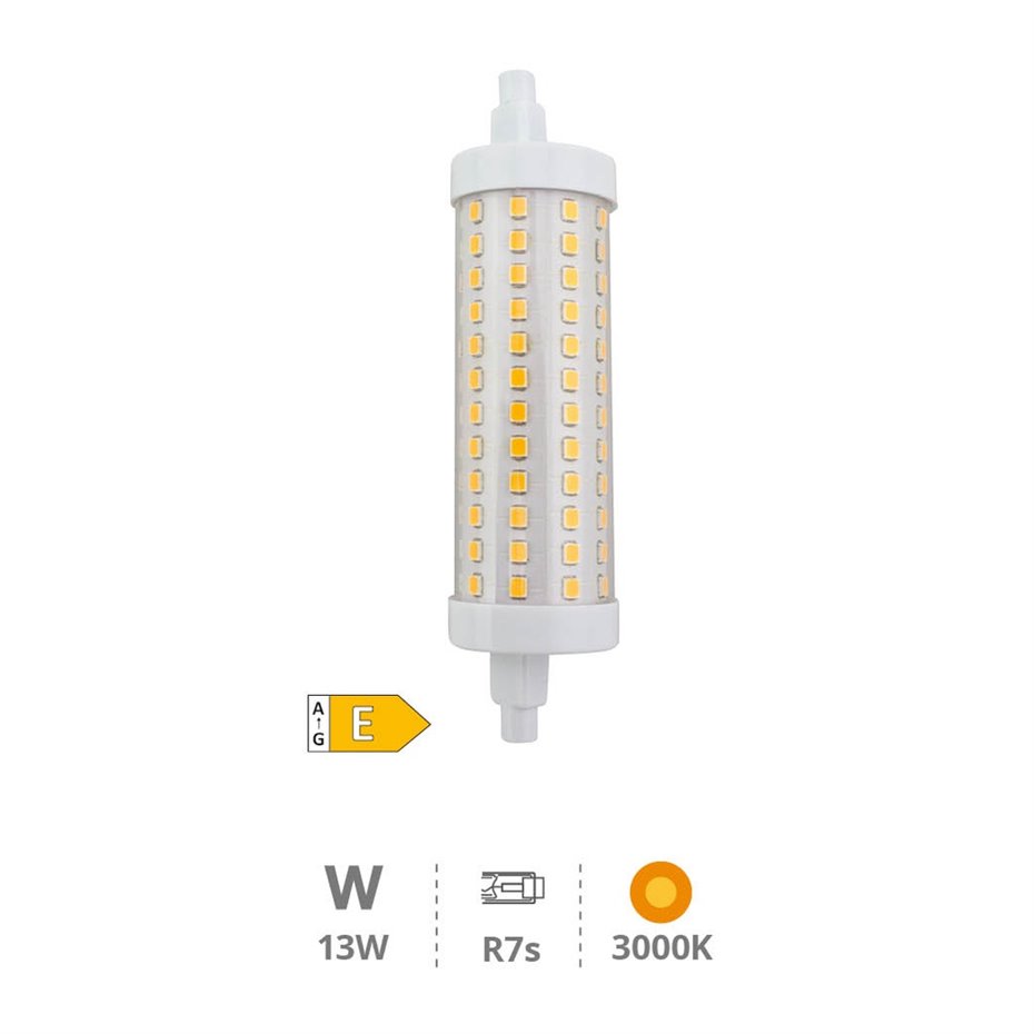 Lámpara lineal LED 118mm R7s 12W 3000K regulable