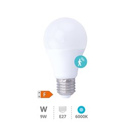 Lámpara LED estándar con sensor presencia 9W E27 6000K