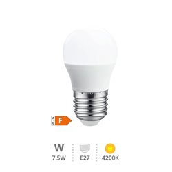 Lámpara LED esférica 7,5W E27 4200K