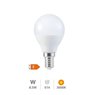 Lámpara LED esférica 8,5W E14 3000K