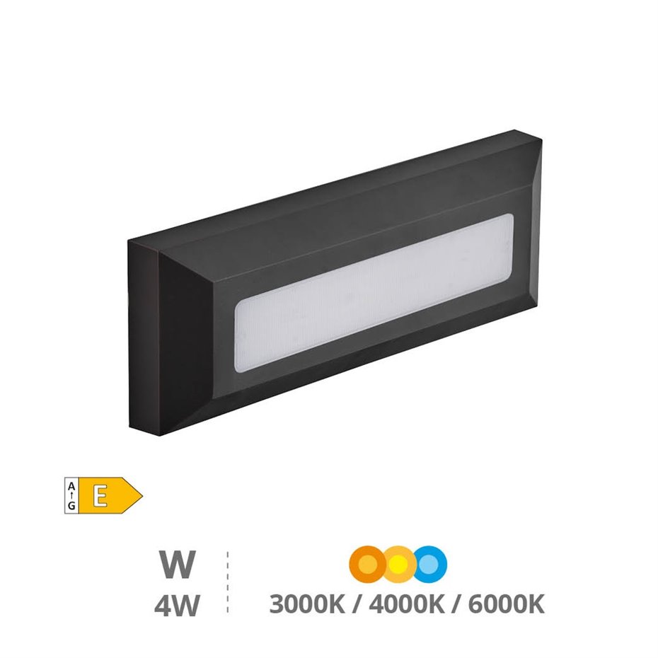 Aplique exterior recntangular LED 4W IP65 3CCT 3000K,4000K,6000K -- antracita