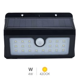 Aplique solar con sensor 4W 4200K Negro - 5u caja exp