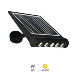 Aplique solar multifunción con sensor 8W 4000K Negro