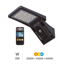 Aplique solar LED con sensor 3W 3000K-6000K