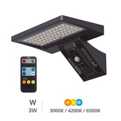 Aplique solar LED con sensor 3W 3000K-6000K
