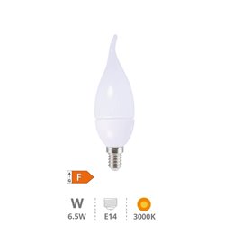 Lámpara LED vela soplo de viento 6,5W E14 3000K