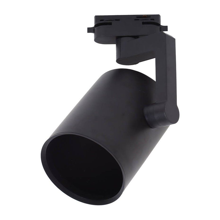 Luminaria E27 carril monofásico Negro