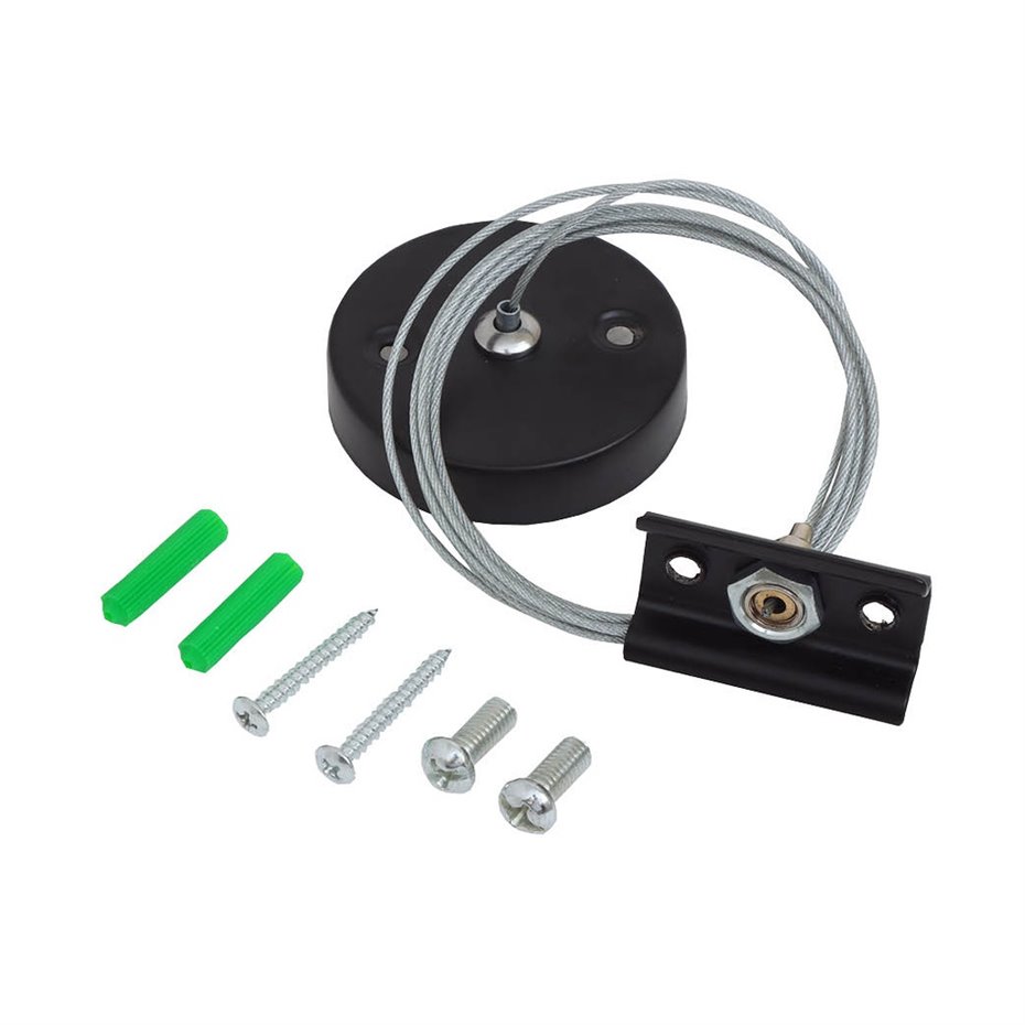 Kit suspensión carril monofásico Negro