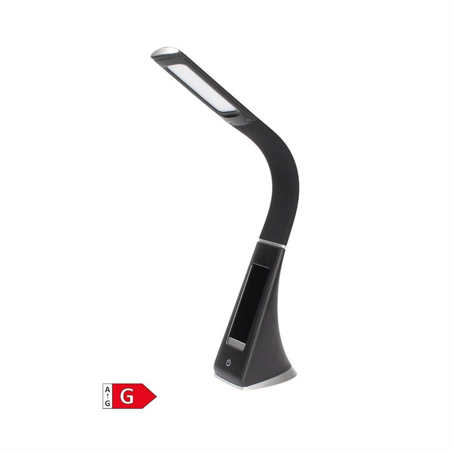 Flexo LED Batua con reloj digital 5W Negro